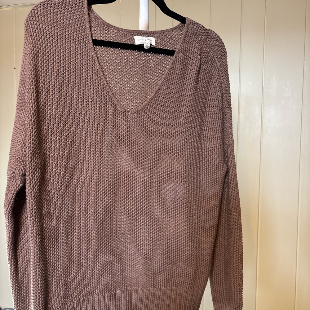 Lucky Brand Women's V-Neck Sweater - Brown